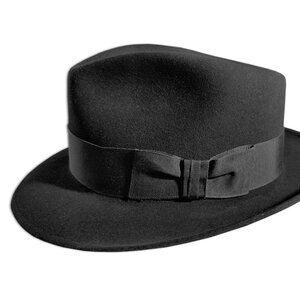 Stetson Mercury Graphite Fur Felt C-Crown Hat Fedora 57 7-1/8 w/ Original Box